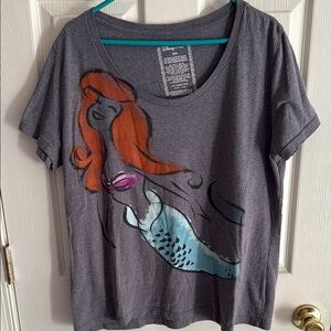 Disney Store Little Mermaid Gray Organic Cotton T-Shirt